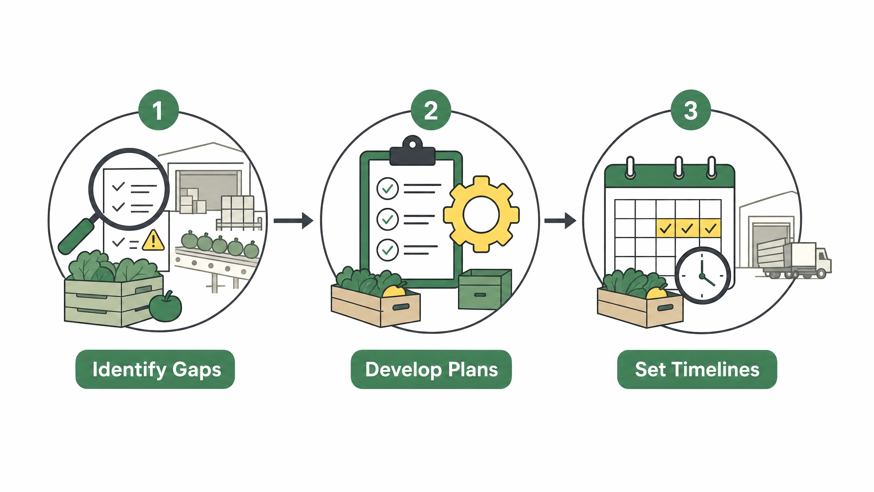 Infographic on steps for a compliance audit.