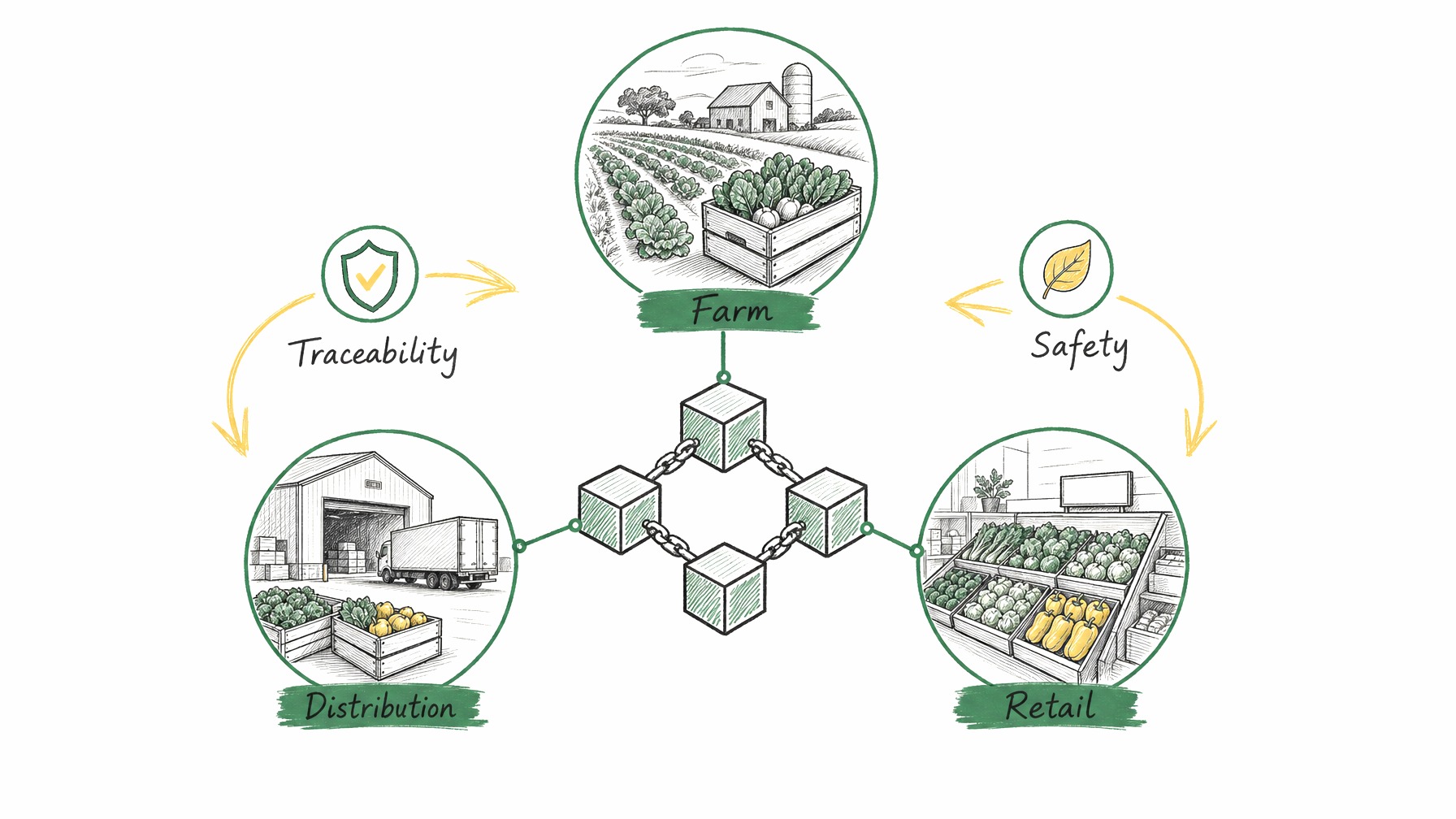 Blockchain technology impact in produce supply chains.